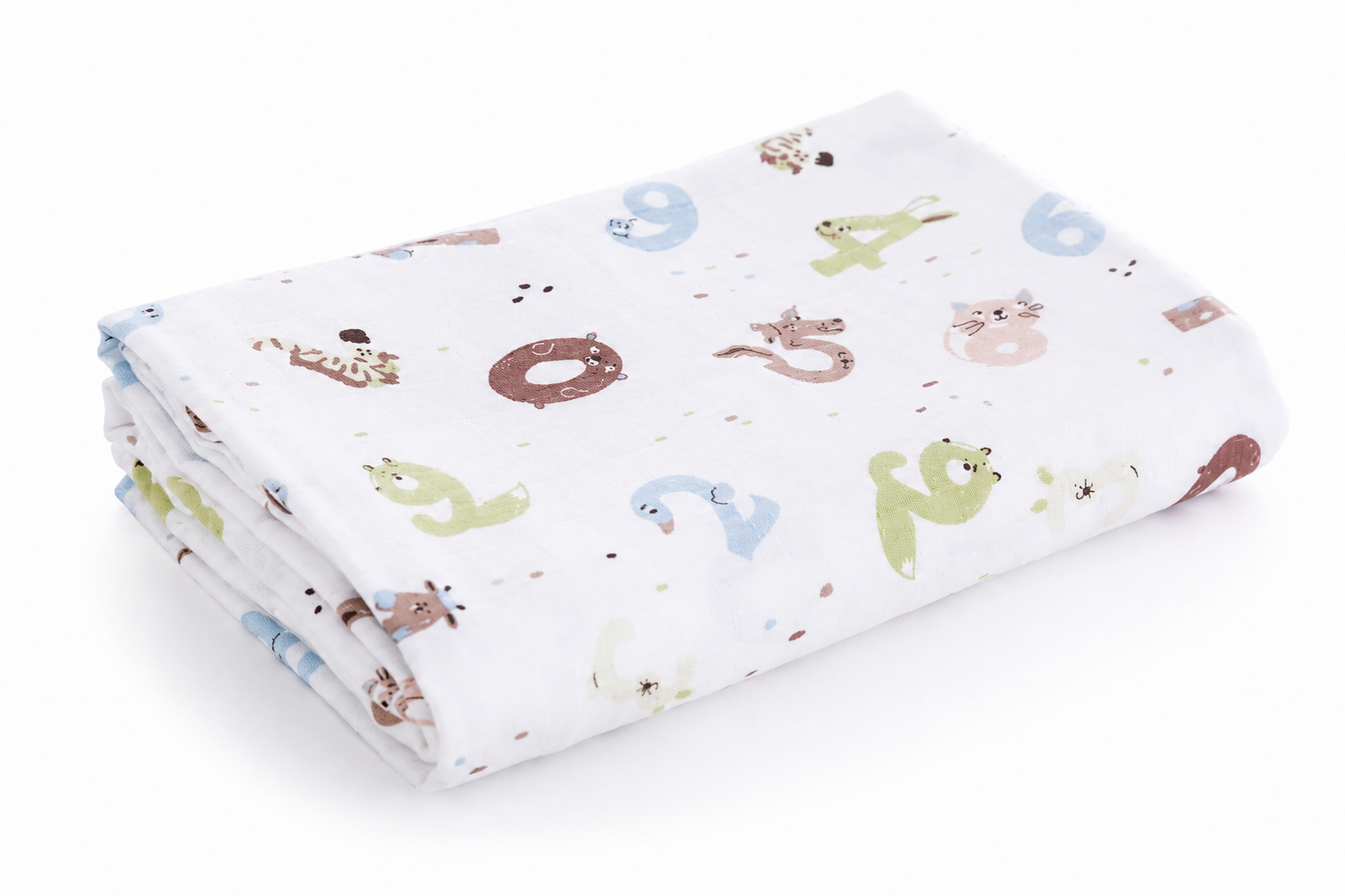 Premium Muslin Swaddle Blanket & Washcloth Gift Set| 120x120cm Muslin Blanket + 4 Washcloths
